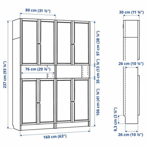 Ikea billy dimensions on sale cm
